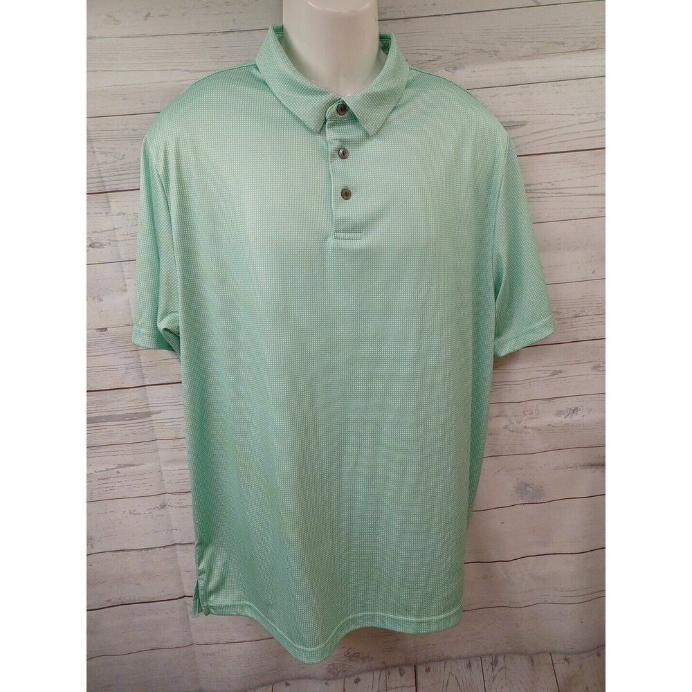 Ben Hogan Performance Polo Shirt Green Men's XL Golf Casual Plaid Athletic wear